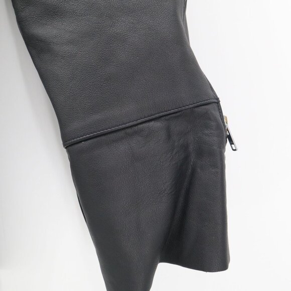 Harley Davidson Leather Motorcycle Chaps Men M Black Edgy Grunge Riding Alt Punk - Picture 11 of 16